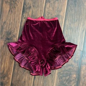 Never Worn Solstice Intimates Red Velvet Ruffle Shorties